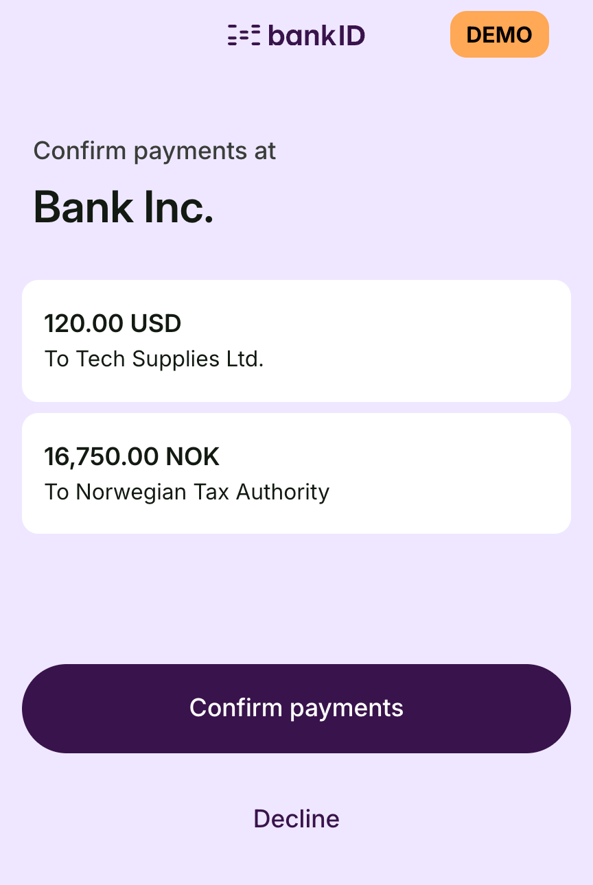 Basket payment